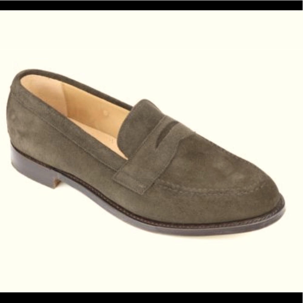 Men’s Suede Penny Loafers in Chocolate Brown